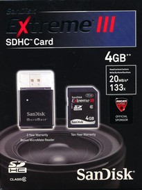 Sandisk Extreme 3  4Gb con lettore schede 